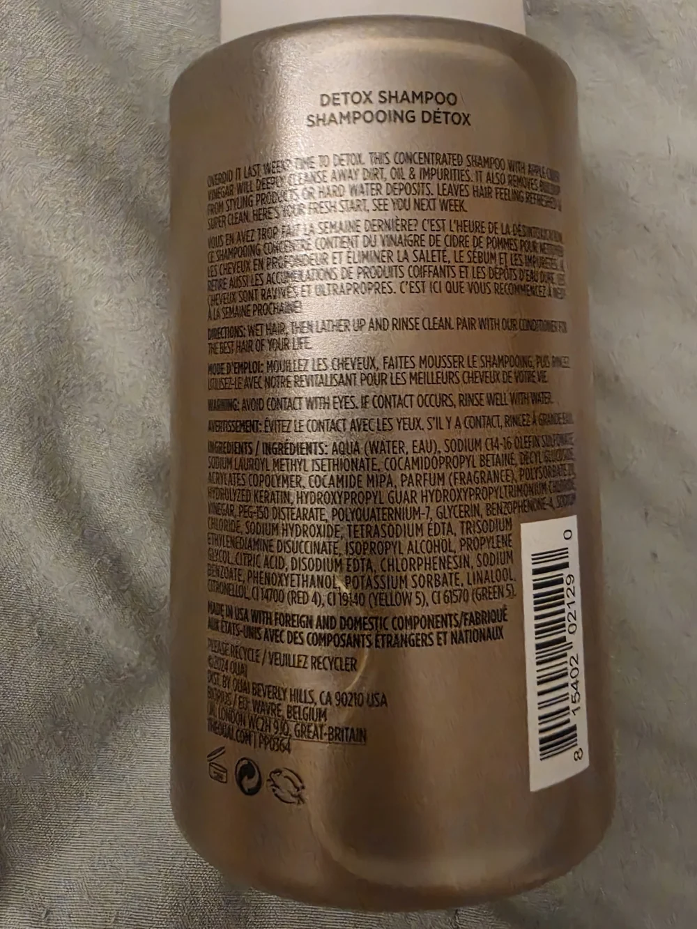 NEW OUAI Detox Shampoo 10 oz Factory Sealed Full Size Clarifying Shampoo